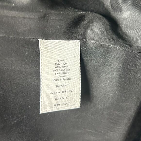 NWT Talbots Wool Blend Black Sparkly Button Up Blazer Coat Jacket 10 Petite - Picture 8 of 8